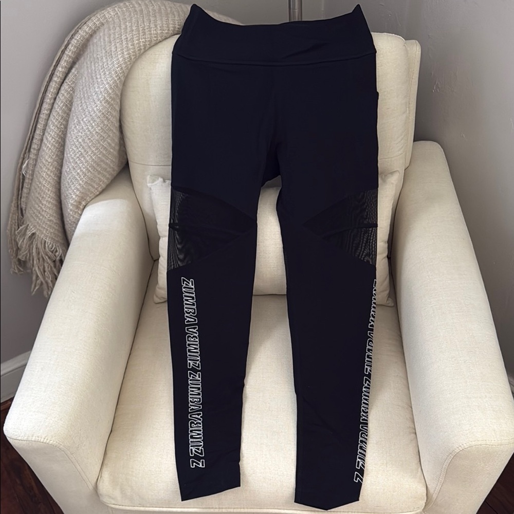Zumba Fitness Black Leggings with White Logo